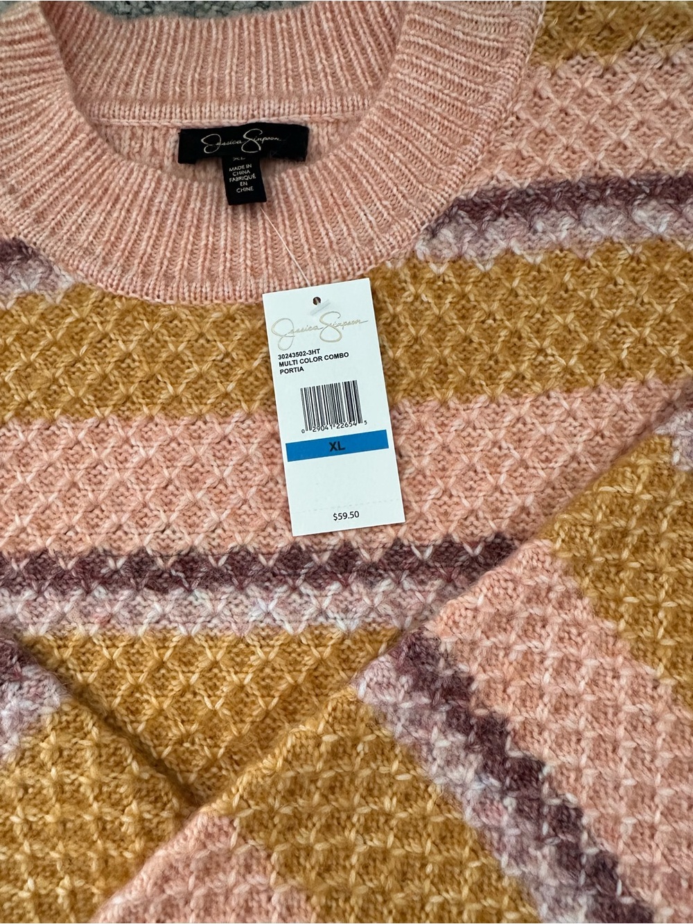 NWT Jessica Simpson Multi Color Portia Crewneck Sweater